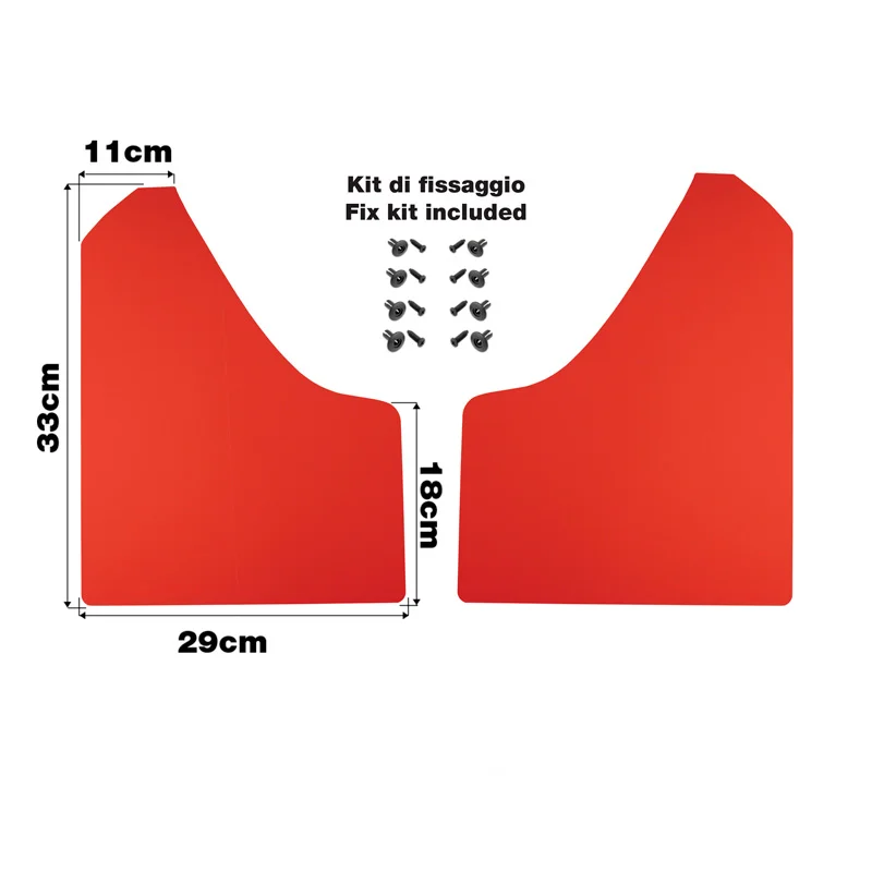 Simoni Racing Universele spatlappen set - incl. bevestigingsschroeven - Rood ABS