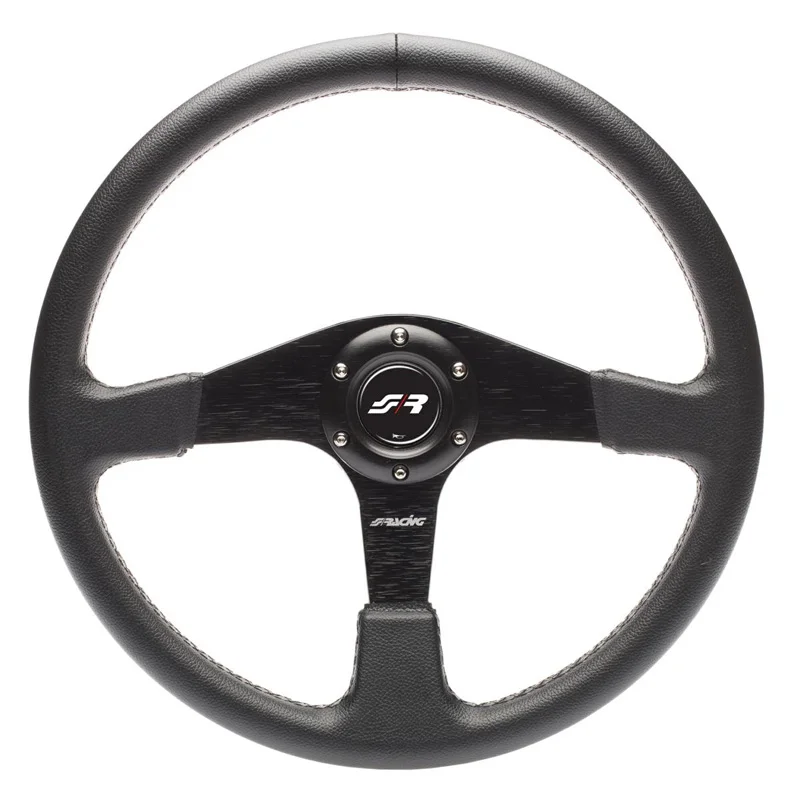 Simoni Racing Universeel Sportstuur Defender - Zwart Eco-Leder - Diameter 380mm