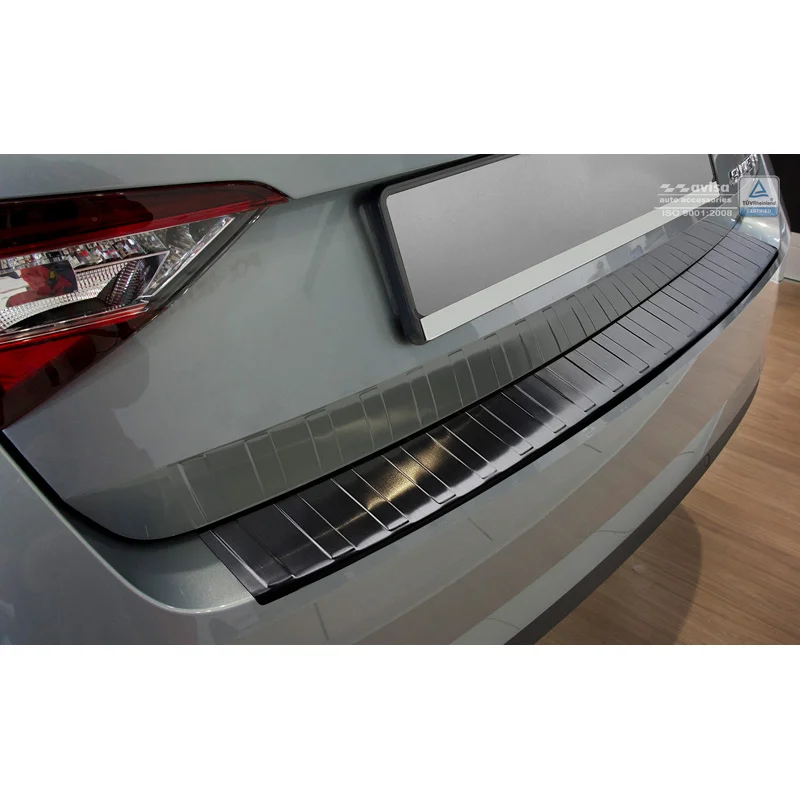 Avisa RVS Achterbumperprotector passend voor Skoda Superb 3V Liftback 2015-2019 & Facelift 2019-2023 - Zwart