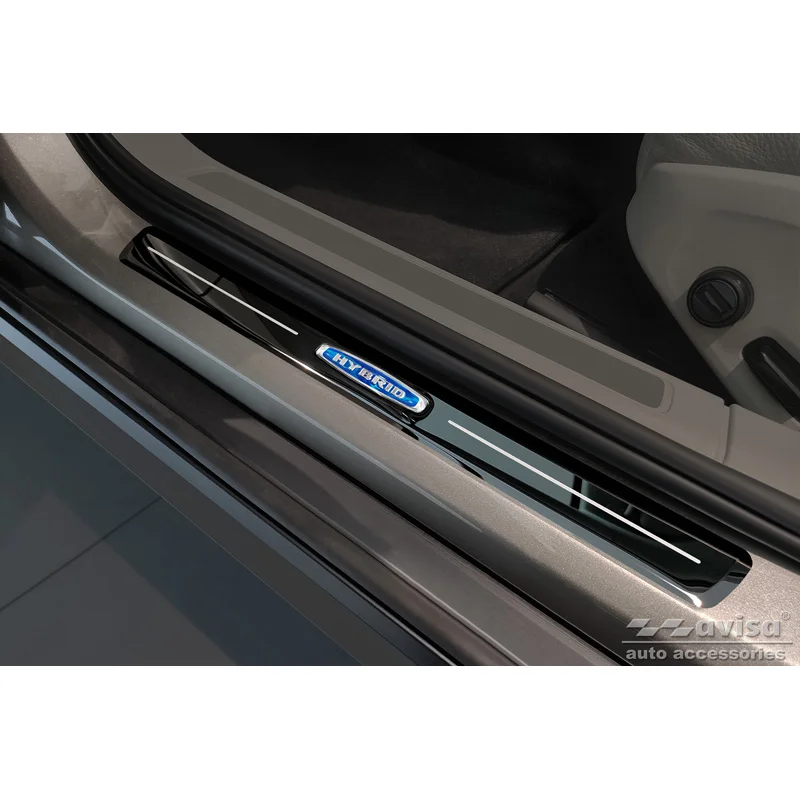 Avisa Zwart glanzend RVS Instaplijsten passend voor Volvo V90 2016- 'Hybrid' - 4-delig