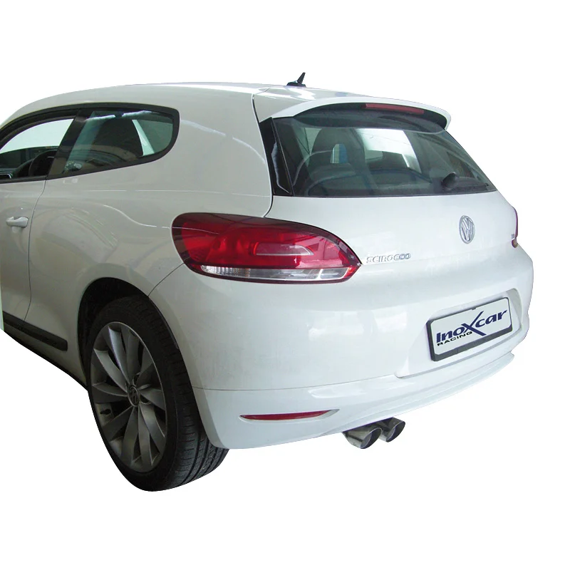 InoXcar 100% RVS Sportuitlaat passend voor Volkswagen Scirocco 1.4 TSi (160pk) 2008- 2x80mm Racing
