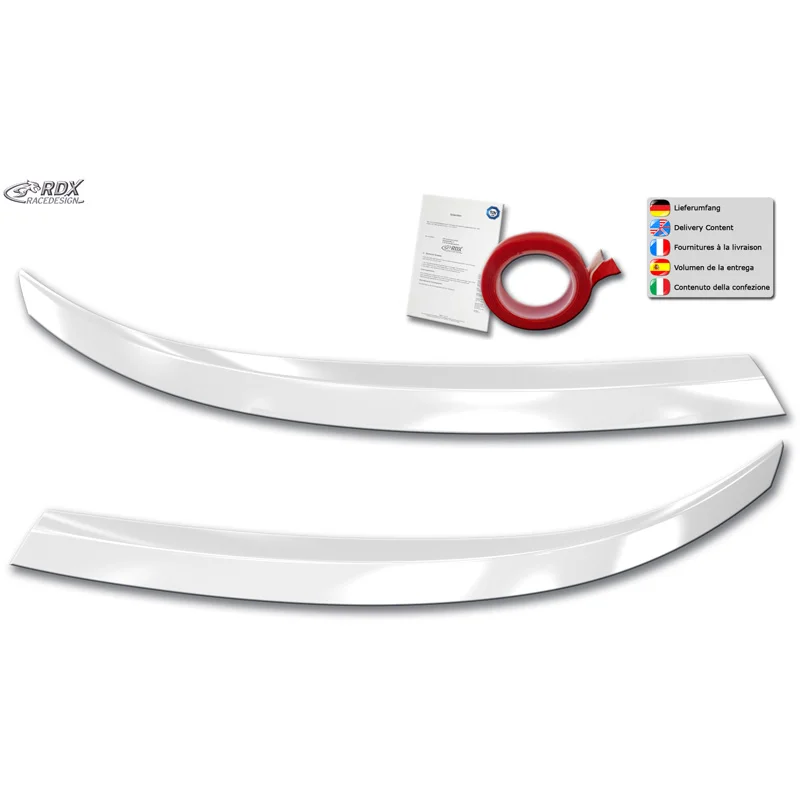 RDX Koplampspoilers passend voor Volkswagen Transporter T6.1 2021- (ABS Glanzend Wit)