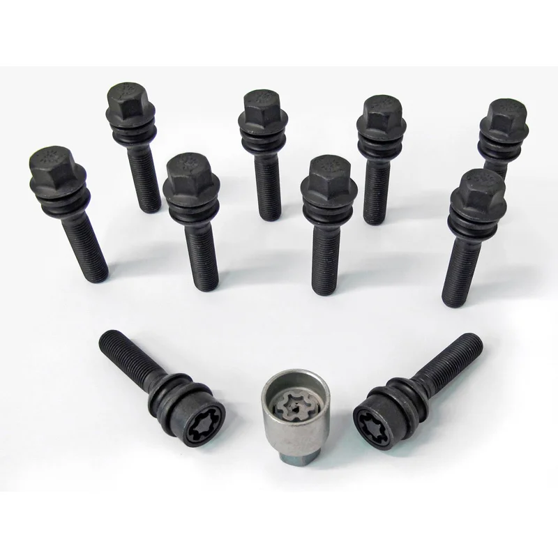 H&R Wielboutenset bolkonisch met bewegende ring R14 M14x1.50 – Lengte 54mm – Zwart – 10 stuks – incl. wielsloten