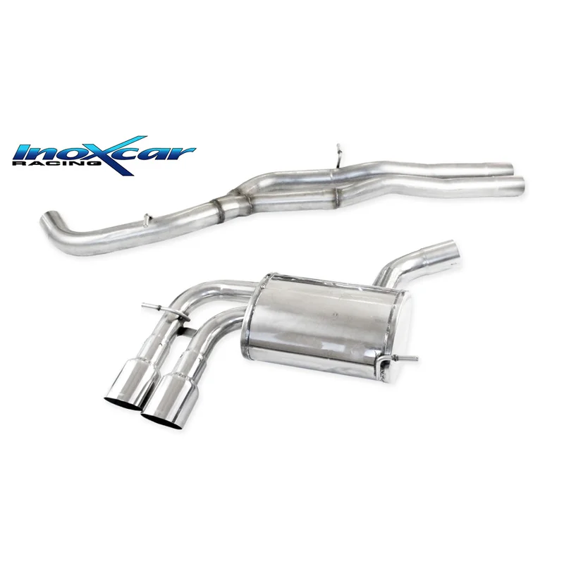 InoXcar 100% RVS Middenpijp + Sportuitlaat passend voor Audi RS3 2.5 TFSI Quatro 340pk 2011- 2x90mm