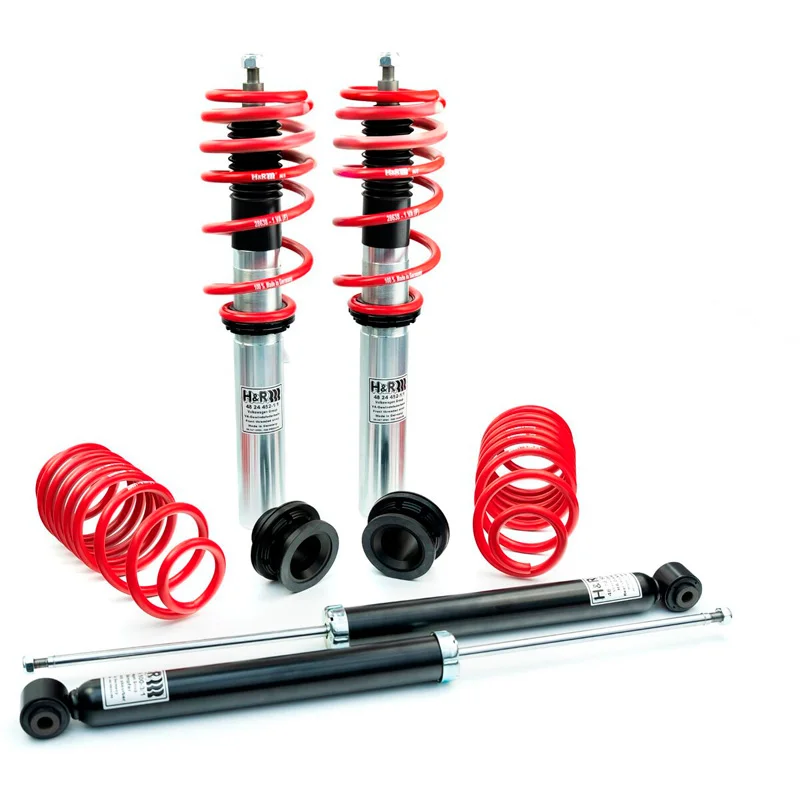 H&R Monotube Schroefset passend voor Volkswagen Golf VIII Variant (CD), Skoda Octavia Combi (NX) & Seat/Cupra Leon Sportstourer (KL) VA35-50/AA30-50 – 2WD (Multilink) Ø 55mm 2019- VA-Last vanaf 1000kg – incl. Stilleggingssysteem