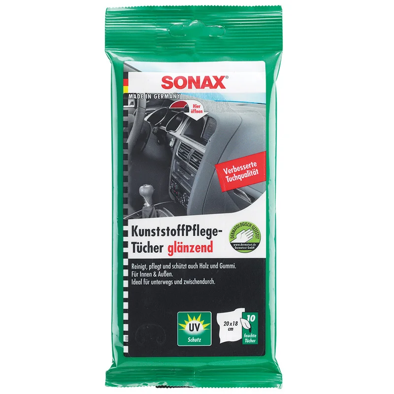 Sonax 415.100 Kunststofonderhoudsdoeken Glans – 10 stuks