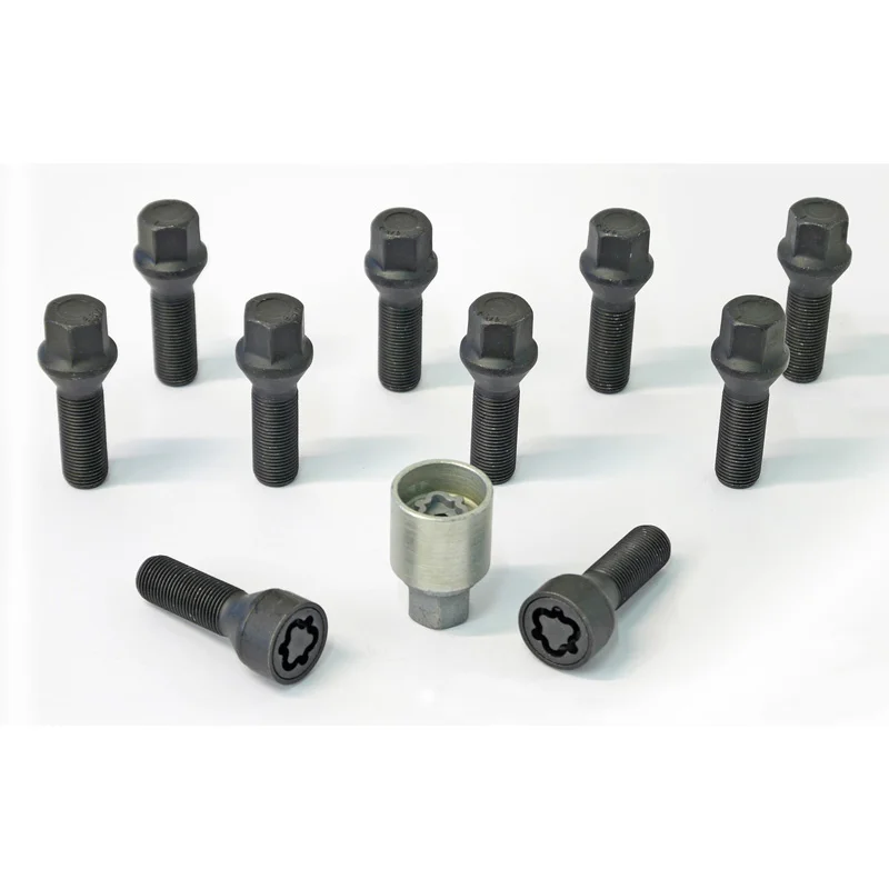 H&R Wielboutenset konisch M14x1.25 - Lengte 31mm - Zwart - 10 stuks - incl. wielsloten