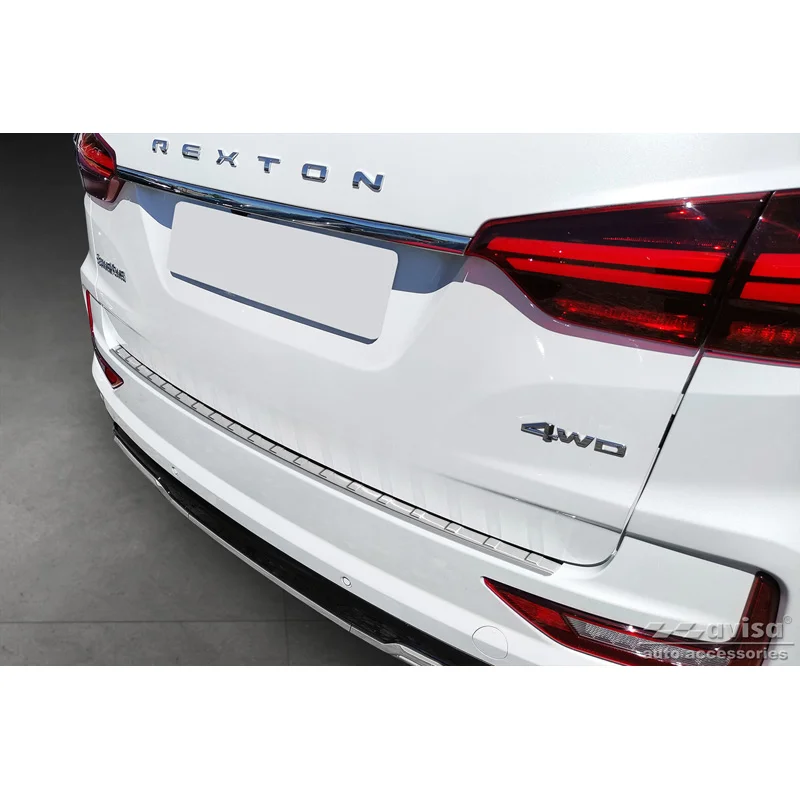 Avisa RVS Achterbumperprotector passend voor Ssangyong Rexton (YK) Facelift 2021- - Zilver