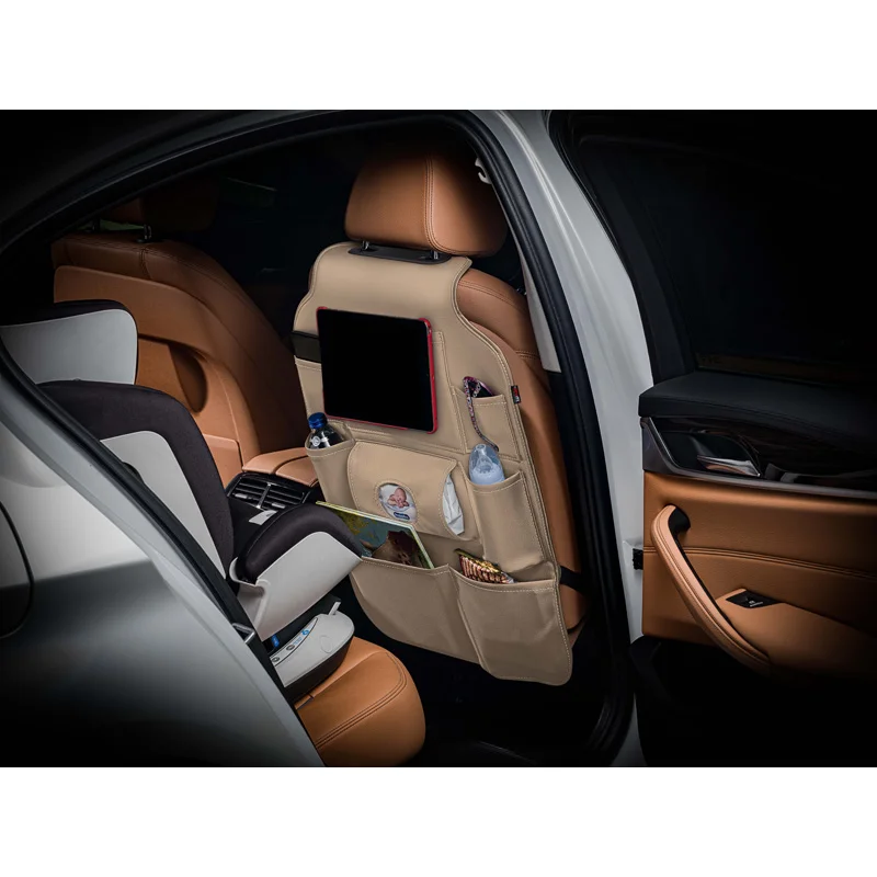 otoM Universele Autostoel Organizer - Beige PVC leder