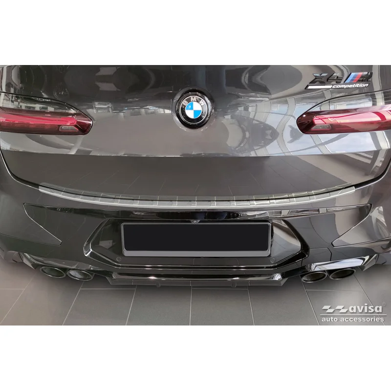 Avisa RVS Achterbumperprotector passend voor BMW X4 G02/F98 M Competition Facelift 2021- - Zilver
