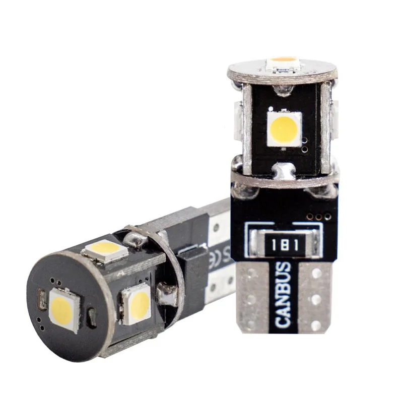 Simoni Racing T10 5-LED Lampen 'Canbus No-Polarity' - High Brightness Superwhite - Set à 2 stuks