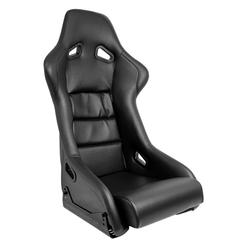 AutoStyle Sportstoel 'BS1' - Zwart Kunstleder - Vaste polyester rugleuning - incl. sledes