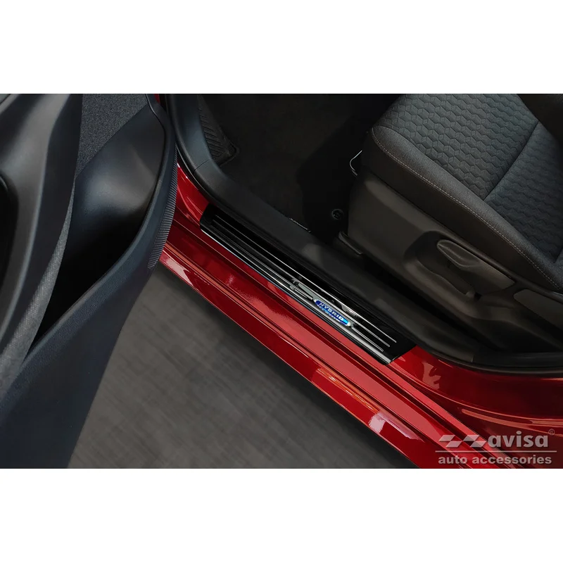 Avisa Zwart RVS Instaplijsten passend voor Toyota Yaris 2020- incl. Facelift, excl. GR / Toyota Yaris Cross 2021- / Toyota C-HR II 2023- 'Hybrid' - 4-delig