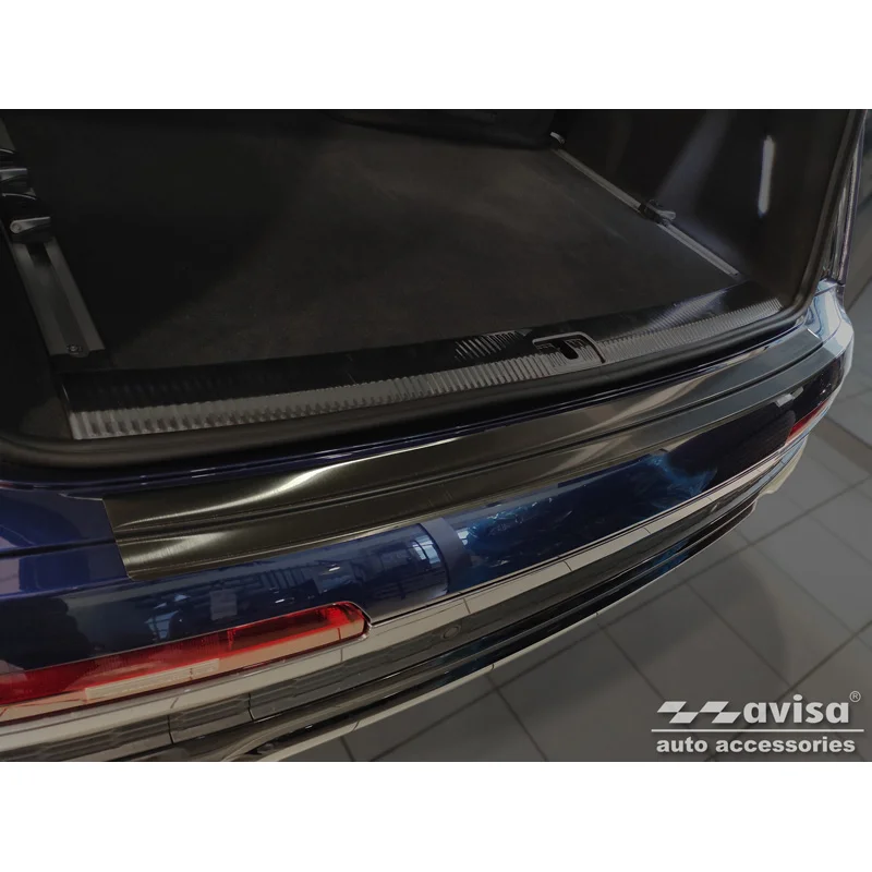 Avisa RVS Achterbumperprotector passend voor Audi Q7 (4M) 2015-2019 & FL 2019- incl. S-Line - Zwart
