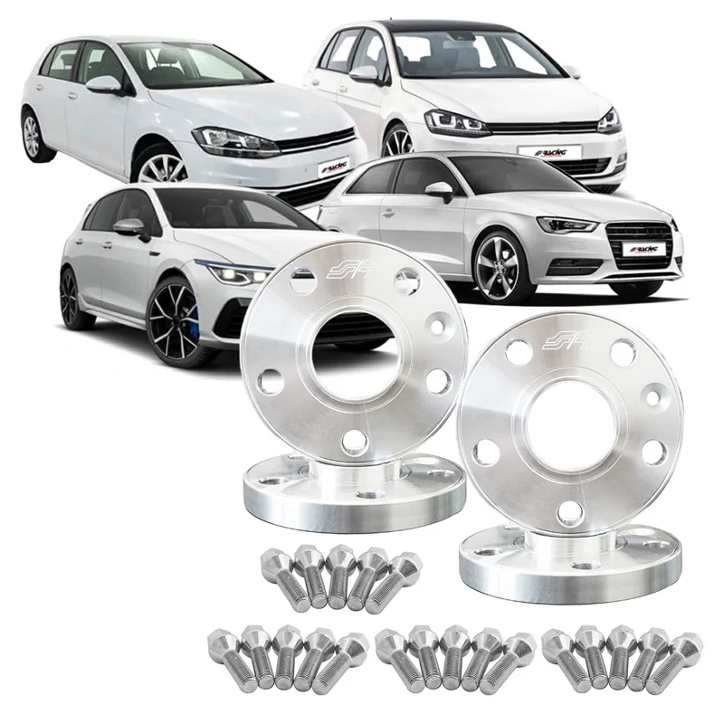 Simoni Racing Aluminium Spoorverbreder Set – 2x13mm(VA) – 2x15mm(AA) (Naaf 57,1mm) inclusief wielbouten – passend voor Audi, VW diversen
