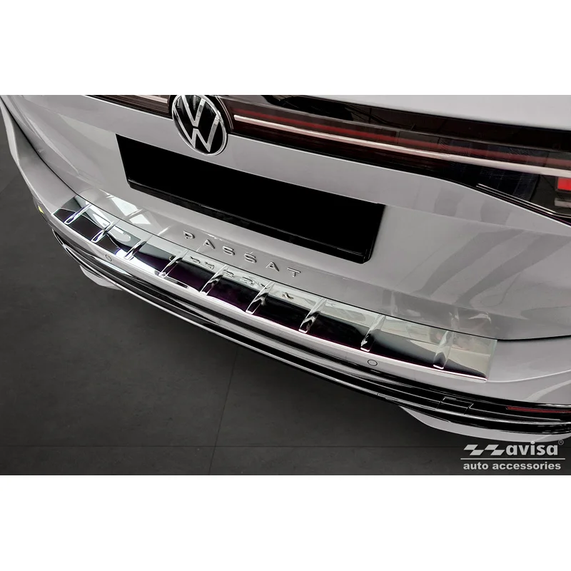 Avisa RVS Achterbumperprotector passend voor Volkswagen Passat Variant (CJ5) 2023- - Glanzend Zilver