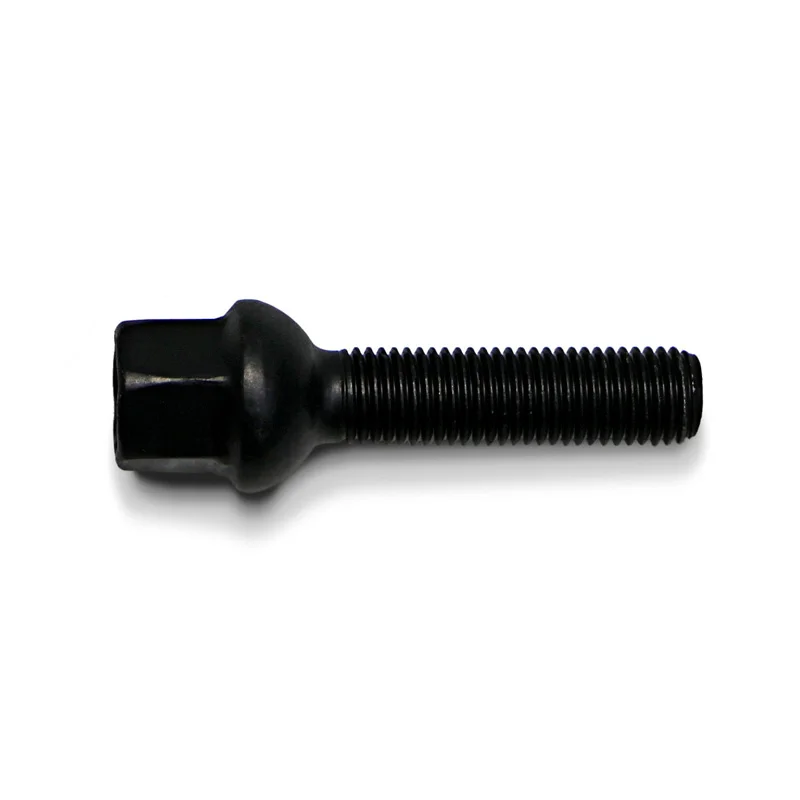H&R Wielbout bolkonisch R12 M12x1.50 - Lengte 43mm - Zwart (Bv. passend voor Mercedes)