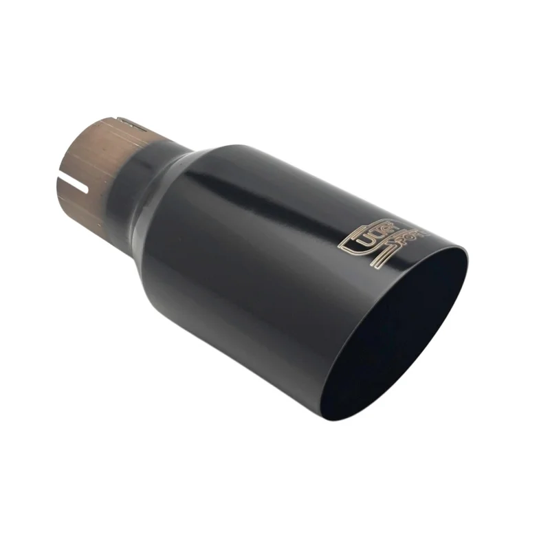Ulter Sport Uitlaatsierstuk - Rond Ø90mm Schuin - Lengte 180mm - Montage ->55mm - Zwart RVS