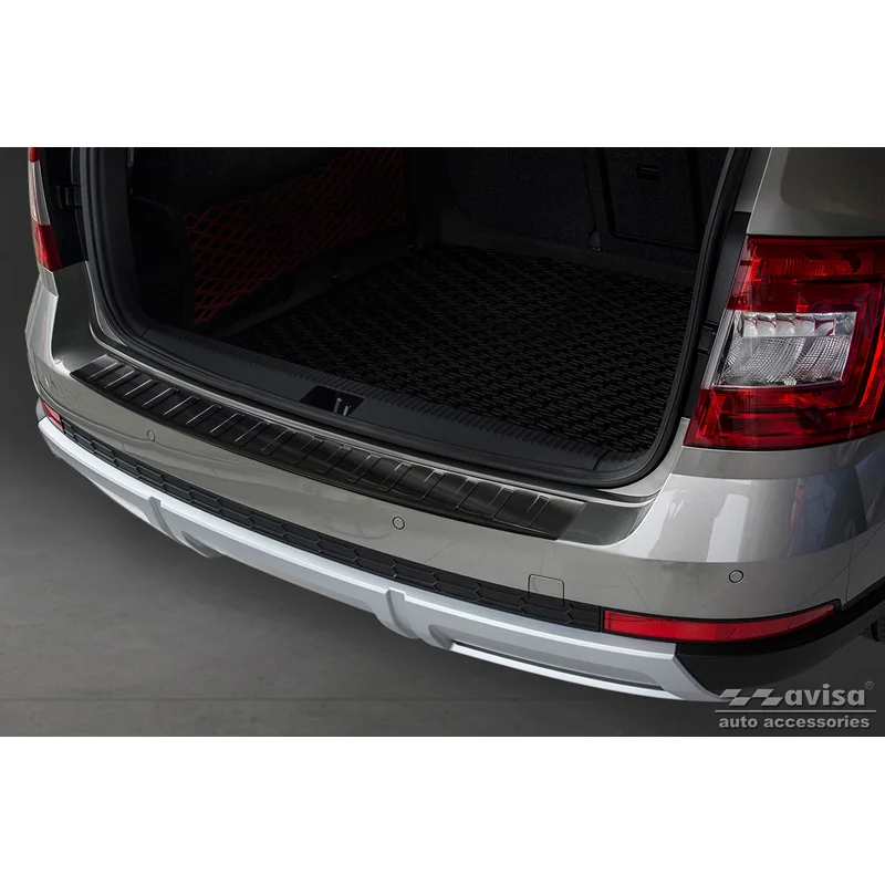 Avisa RVS Achterbumperprotector passend voor Skoda Octavia III Scout 2014-2020 - Zwart