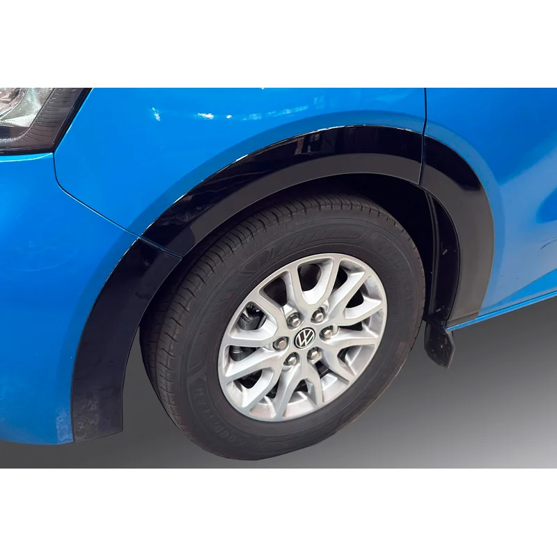RGM Set spatbordverbreders passend voor Volkswagen Transporter T7 2024- Korte wielbasis - dubbele schuifdeuren - Glanzend Zwart