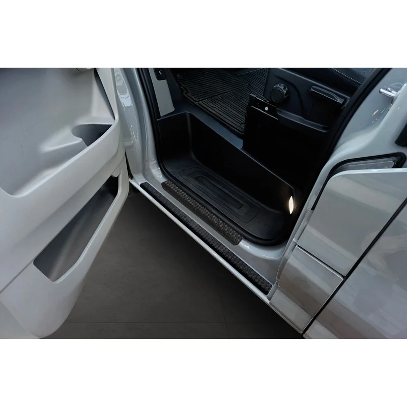 Avisa Aluminium bovenste Instaplijsten passend voor Ford Transit Custom (V710) & Tourneo Custom (V710) 2023- 'Riffled Plate' - 2-delig - Zwart