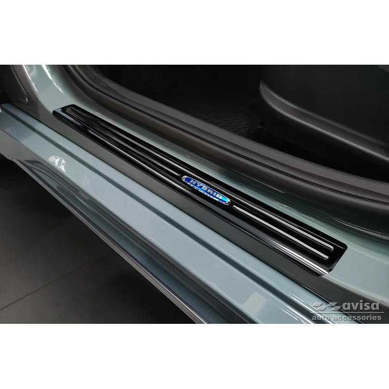 Avisa Zwart RVS Instaplijsten passend voor Hyundai Kona 2017-2020 & FL 2020-2023 'Hybrid' - 4-delig