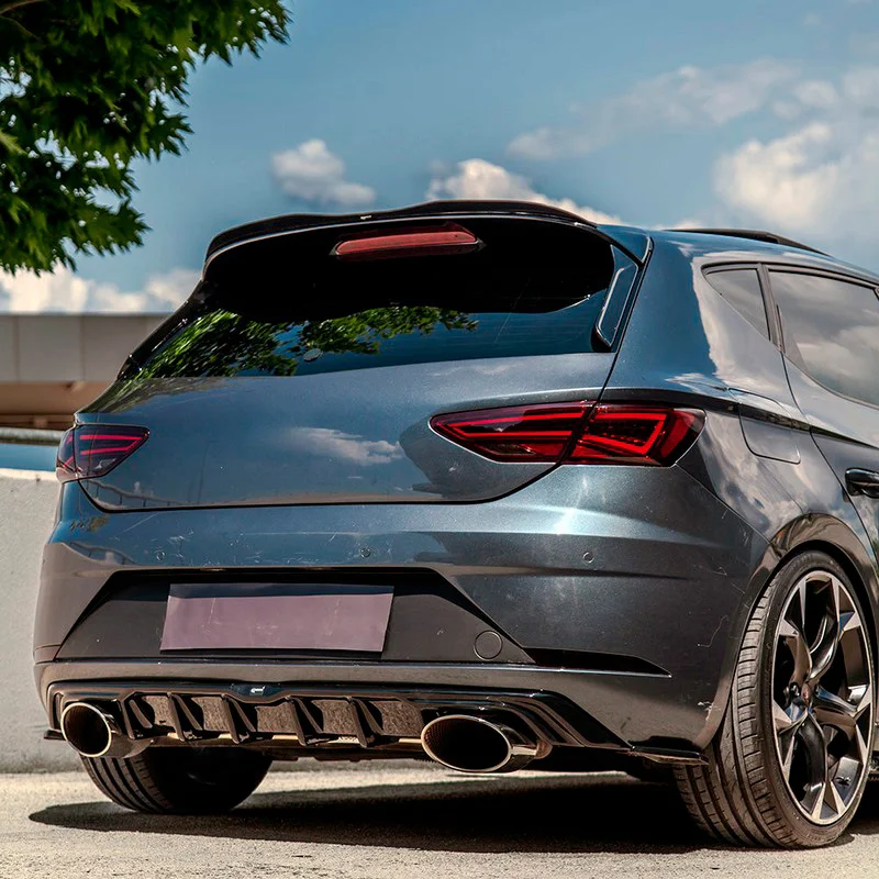 Oneway Dakspoiler (Cap) passend voor Seat Leon (5F) HB Cupra 2013-2020 – Glanzend zwart