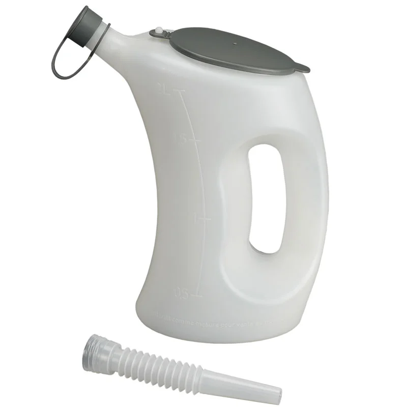 Pressol 07 622 Maatbeker met deksel FLA 2 L wit/transparant - flexibele tuit 160 mm