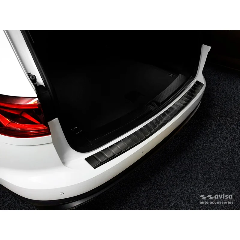 Avisa RVS Achterbumperprotector passend voor Volkswagen Touareg III (CR7) 2018- Incl. Facelift - Zwart