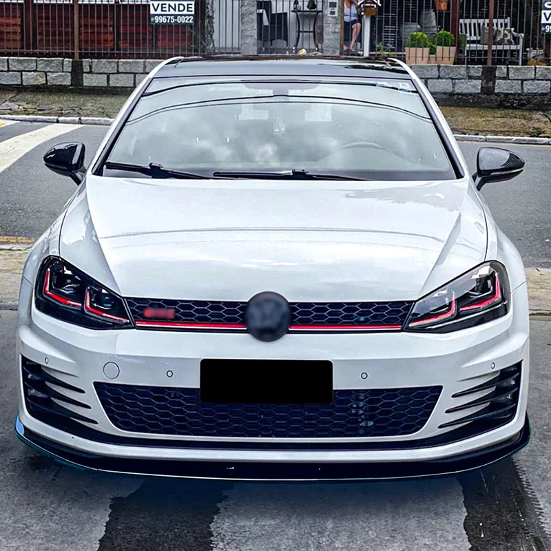 AutoStyle Voorspoilerlip passend voor Volkswagen Golf VII GTi/GTD/R/R-Line 2012-2017 (Glanzend Zwart ABS)