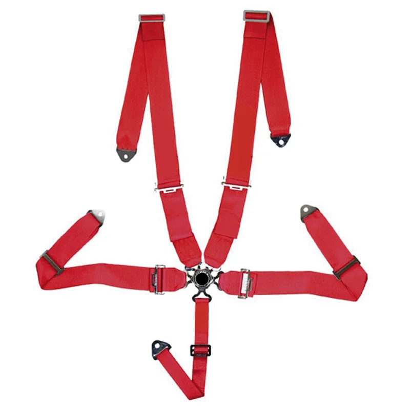 AutoStyle Racing Sportgordel 5-Punts Rood + Quick Release + E-keur (3-inch)