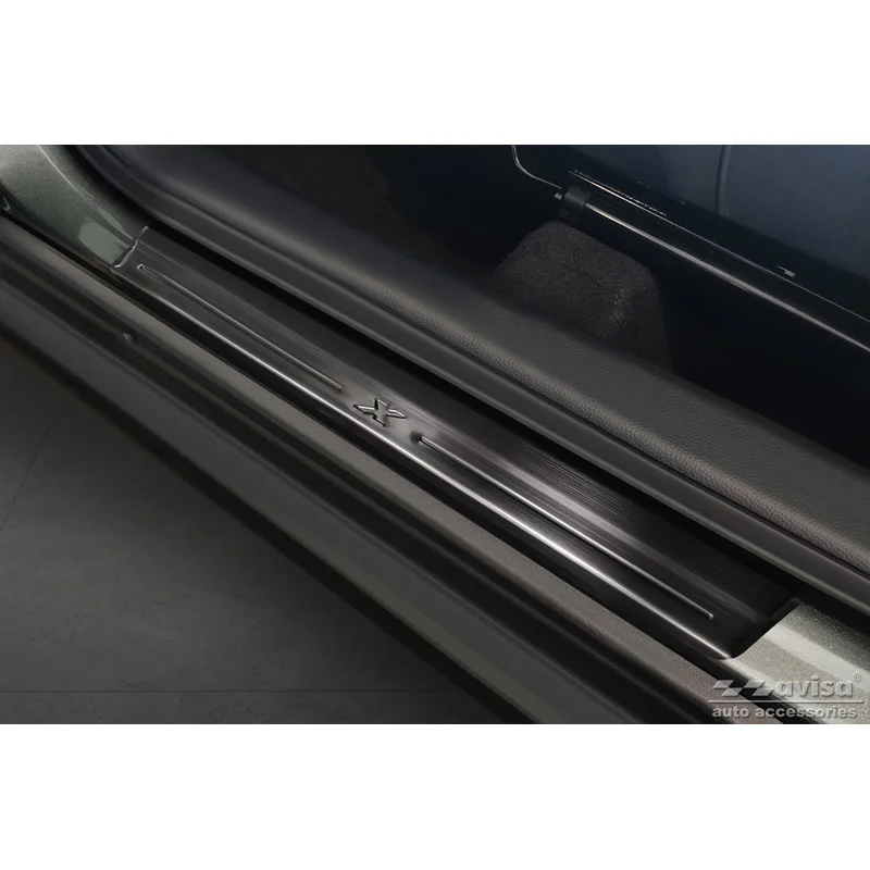 Avisa Zwart RVS Instaplijsten passend voor Toyota Aygo X 2022- 'Lines X' - 4-delig