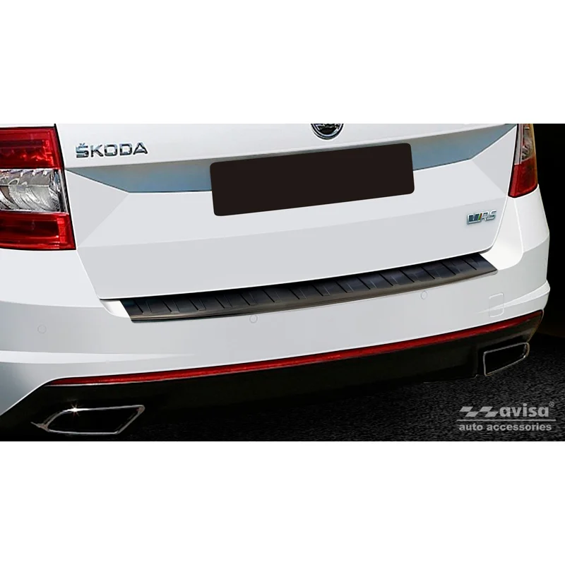 Avisa RVS Achterbumperprotector passend voor Skoda Octavia III Kombi RS 2013-2016 & FL 2017-2020 - Zwart