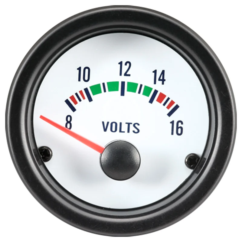 AutoStyle Performance Instrument Wit Voltmeter 8-16 Volt 52mm