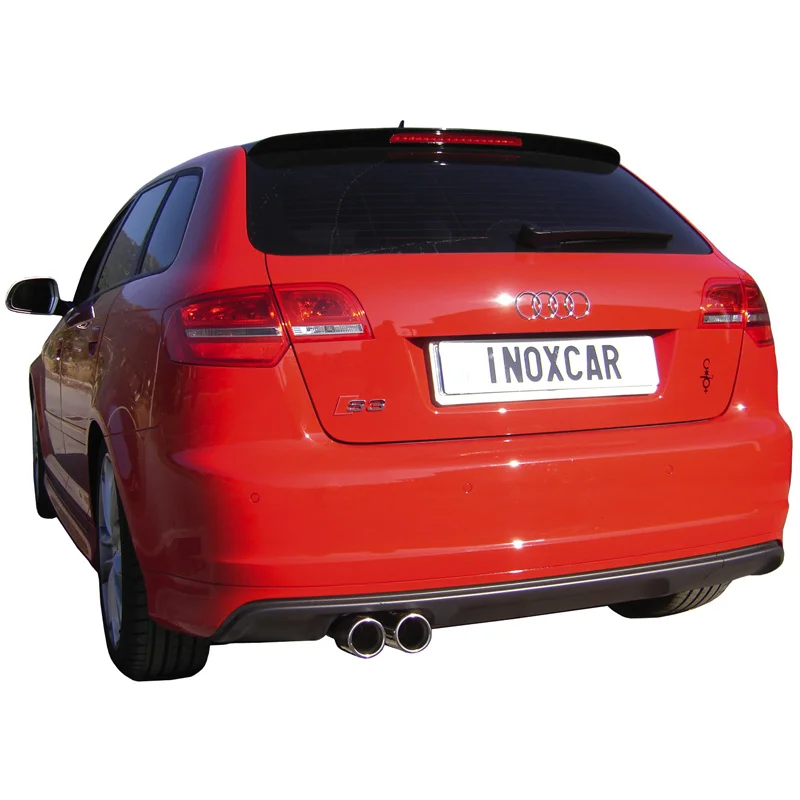 InoXcar 100% RVS Sportuitlaat passend voor Audi S3 8P Sportback 2.0TFSi (265pk) 2008- 2x80mm