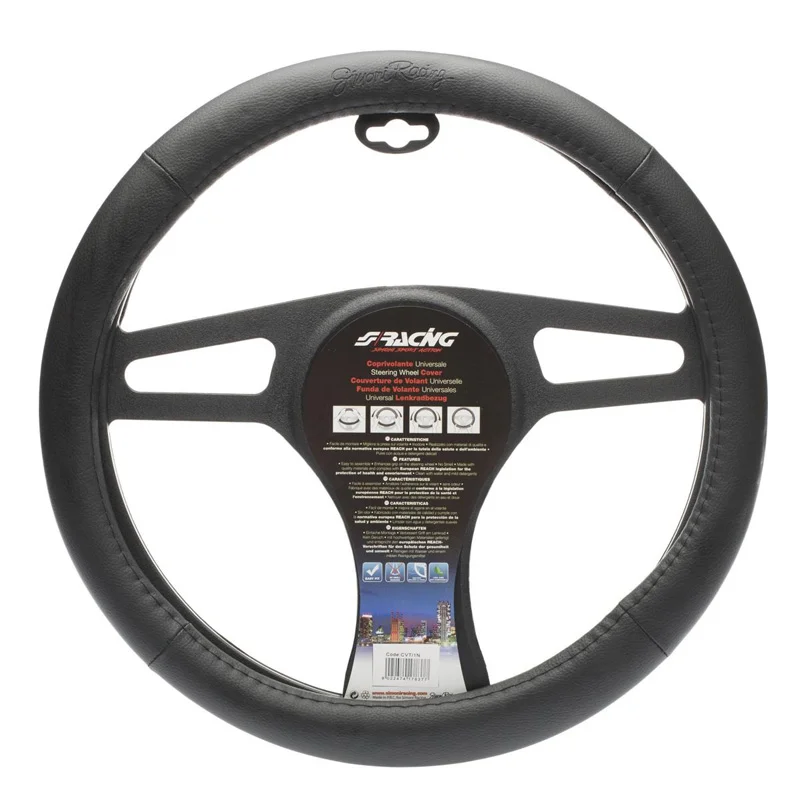 Simoni Racing Stuurwielhoes Trophy 1 - Zwart Eco-Leder - 37-39cm
