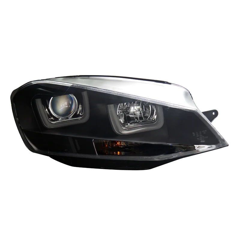 AutoStyle Set Koplampen incl. DRL ‘Dual U’ passend voor Volkswagen Golf VII 2012-2017 – Zwart – incl. Stelmotor