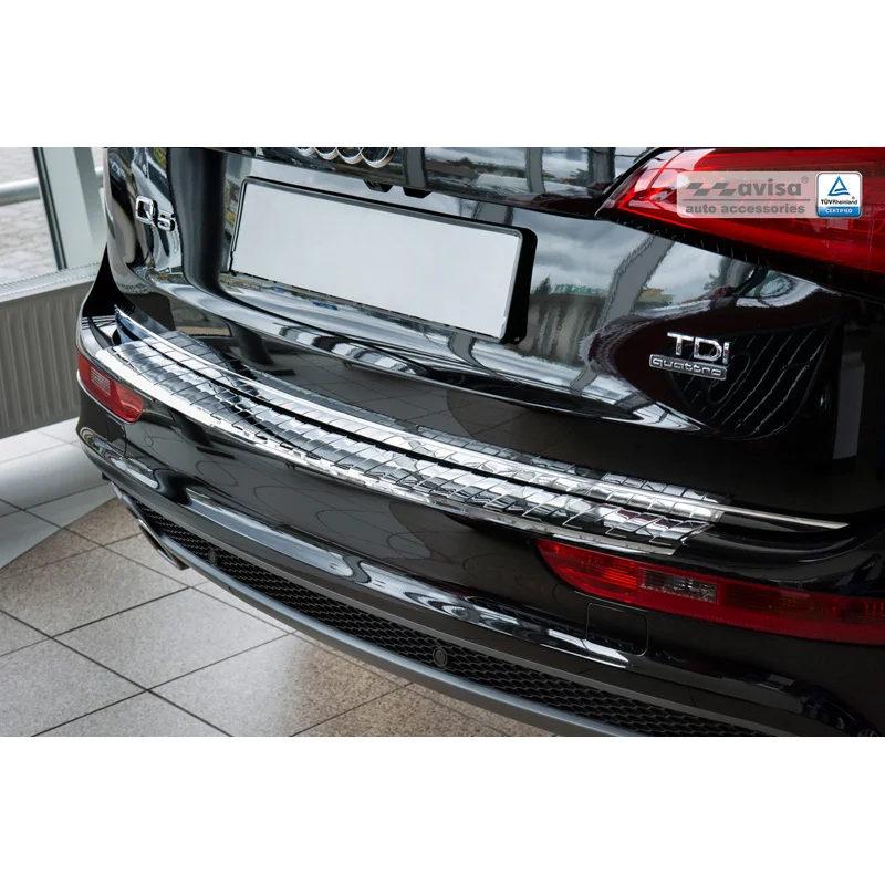 Avisa RVS Achterbumperprotector passend voor Audi Q5 2008-2012 & 2012- - Glanzend Zilver