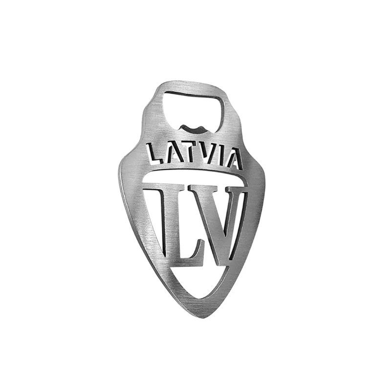 Avisa RVS Flesopener - 'Latvia' (Zilver)