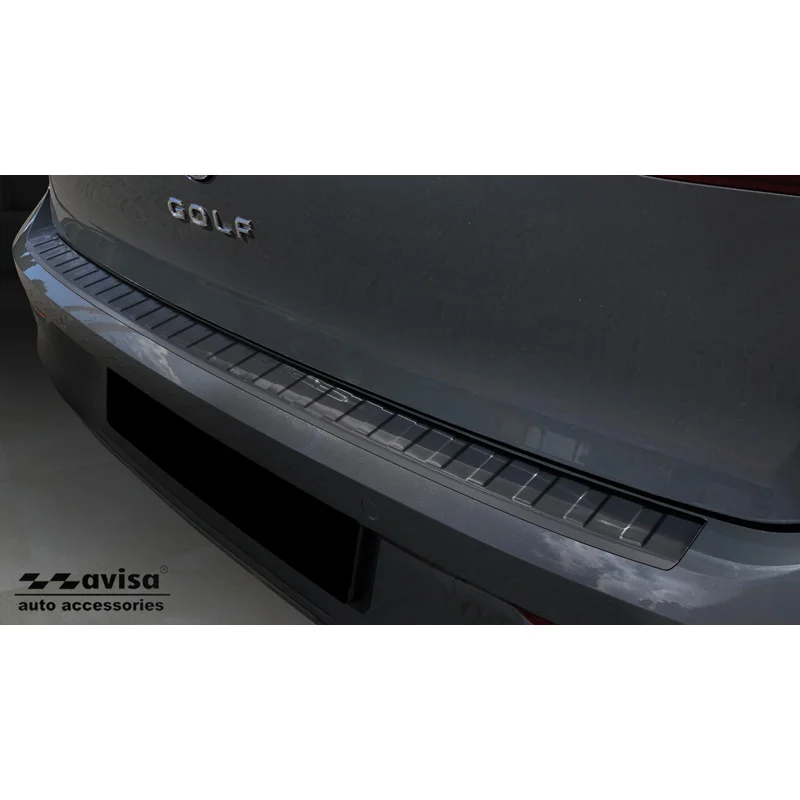Avisa RVS Achterbumperprotector passend voor Volkswagen Golf VIII HB 5-deurs 2020-2024 & FL 2024- - Zwart