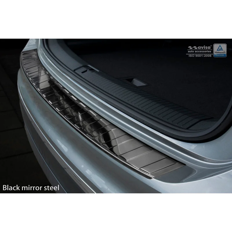 Avisa RVS Achterbumperprotector passend voor Volkswagen Tiguan II incl. Allspace & R-Line 2016-2020 & FL 2020-2024 - Glanzend Zwart