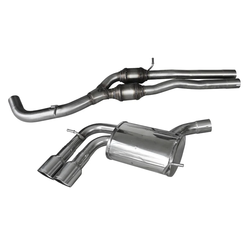 InoXcar 100% RVS Dubbele Sportuitlaat + Middendemper passend voor Audi RS3 2.5TFSI Quattro (340PK) 2011- Links/Rechts 2x90mm Racing