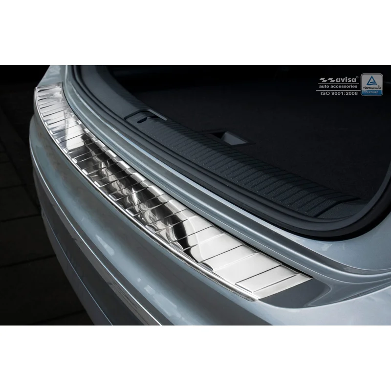 Avisa RVS Achterbumperprotector passend voor Volkswagen Tiguan II incl. Allspace & R-Line 2016-2020 & FL 2020-2024 - Glanzend Zilver
