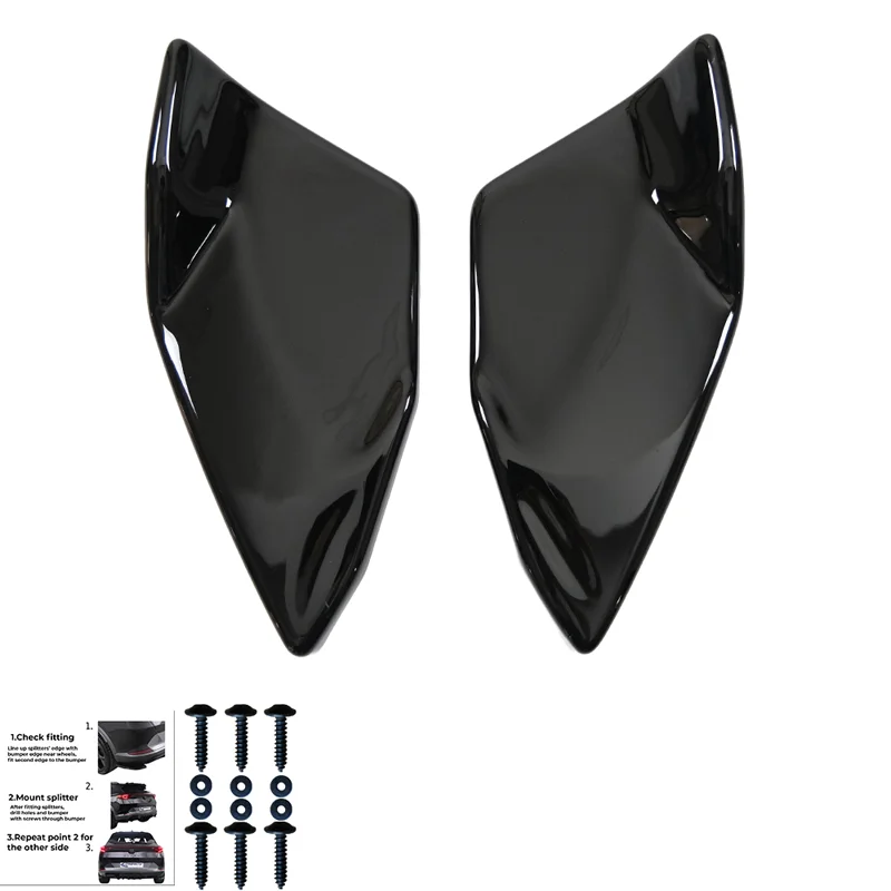 Oneway Achterbumperskirts (Hoeken) passend voor Volkswagen Scirocco R Facelift 2014-2017 – Glanzend zwart
