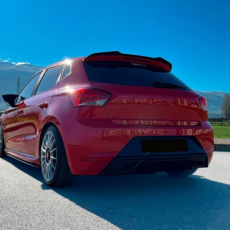 Oneway Achterbumperskirt (Diffuser) passend voor Seat Ibiza (6F) 2017- incl. FR – Glanzend zwart