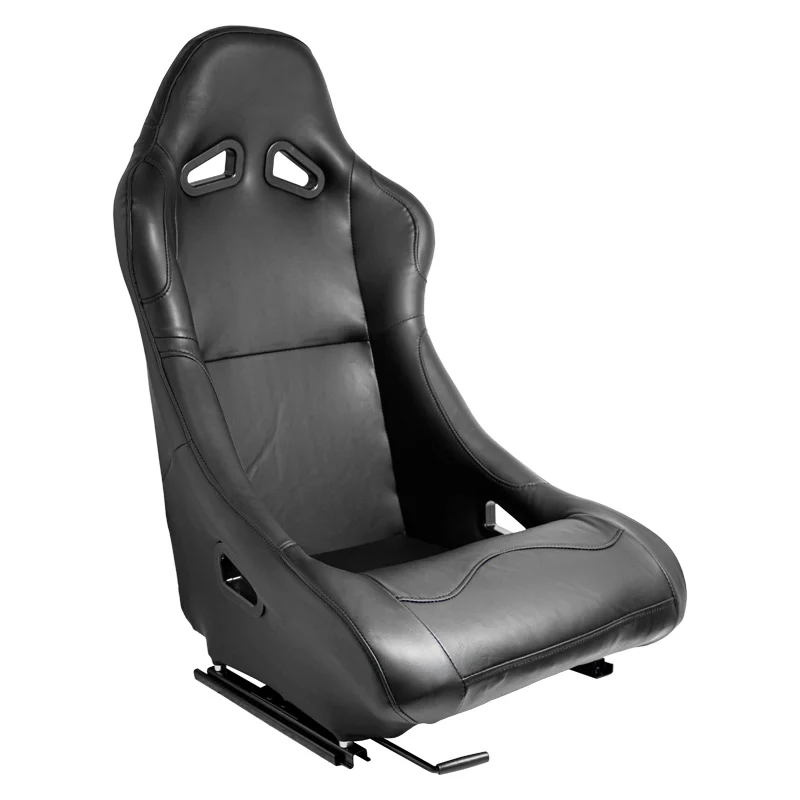 AutoStyle Sportstoel ‘BW’ – Zwart Kunstleder – Vaste rugleuning – incl. sledes
