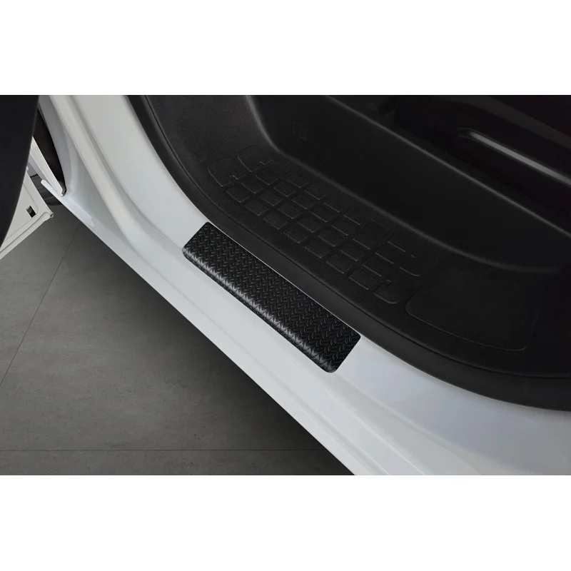 Avisa Aluminium onderste Instaplijsten passend voor Toyota Proace Verso II & Citroën Spacetourer/Jumpy 4d 2016- & Peugeot Expert 4d 2016-2021 & FL 2021-/Traveller 2016- & Opel Vivaro III/Zafira Life 2019- 'Riffled Plate' - 4-delig - Zwart