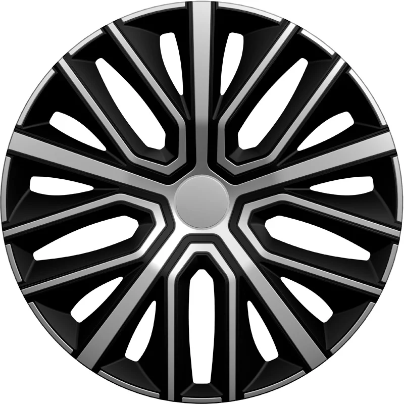 AutoStyle 4-Delige Wieldoppenset Sinus 14-inch zilver/zwart