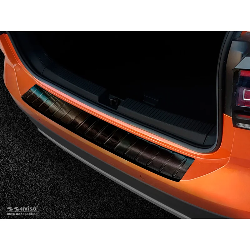 Avisa RVS Achterbumperprotector passend voor Volkswagen T-Cross 2019-2024 & FL 2024- - Zwart