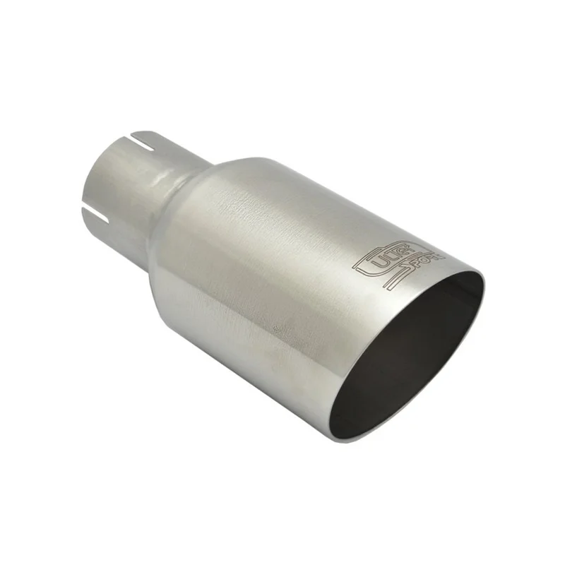Ulter Sport Uitlaatsierstuk - Rond Ø80mm Schuin - Lengte 180mm  - Montage ->50mm - Geborsteld RVS